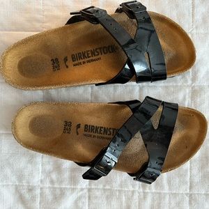 Patent leather Birkenstocks. Narrow Sz 38